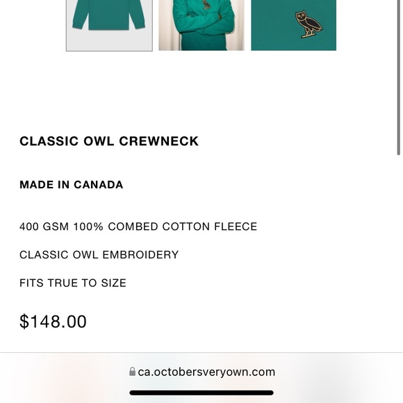 Mens Medium OVO sweater crewneck - Picture 5 of 6